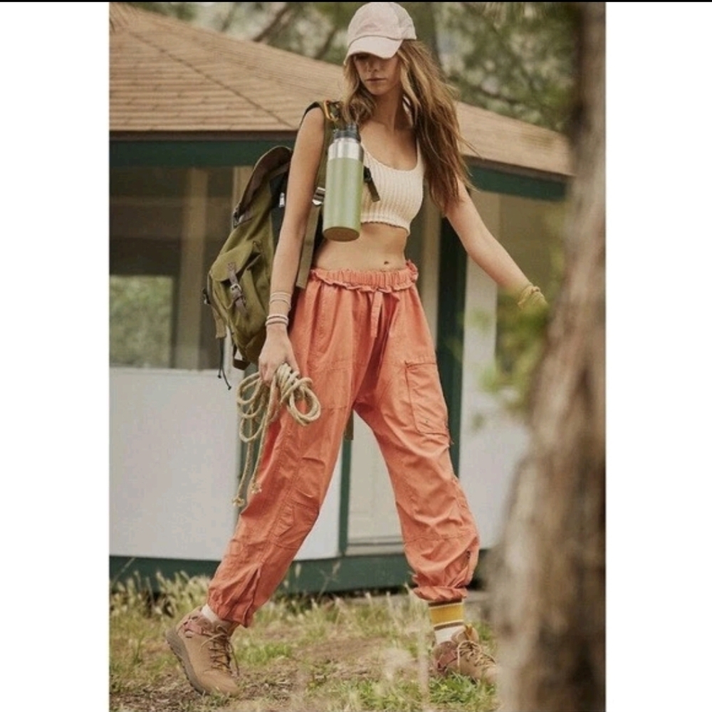 Free People Coral Cargo Joggers